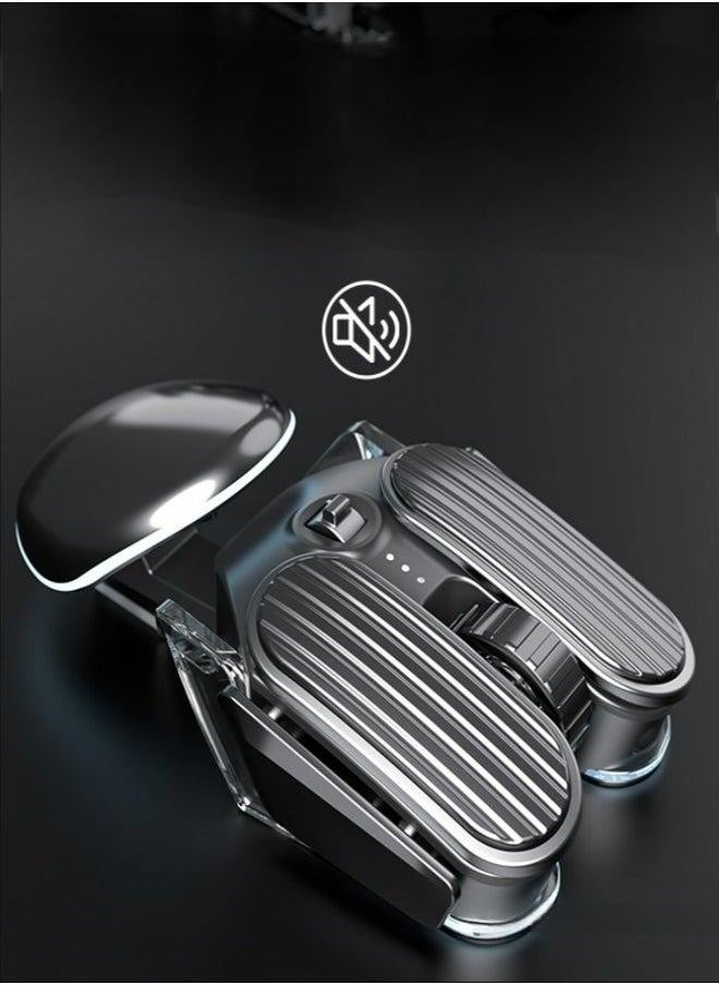 Adjustable-Speed Mechanical Style Wireless Mouse, Dual Mode Bluetooth 5.0 + 2.4G, Portable Charging Design