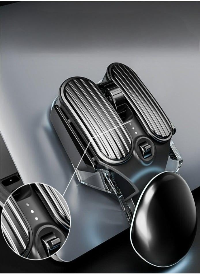 Adjustable-Speed Mechanical Style Wireless Mouse, Dual Mode Bluetooth 5.0 + 2.4G, Portable Charging Design