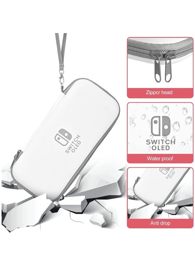 Carrying Case for Nintendo Switch  Switch OLED,Compact and Portable Storage Set with Tempered Film, Switch OLED Crystal case, Thumb Grip Accessories