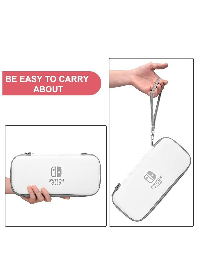 Carrying Case for Nintendo Switch  Switch OLED,Compact and Portable Storage Set with Tempered Film, Switch OLED Crystal case, Thumb Grip Accessories
