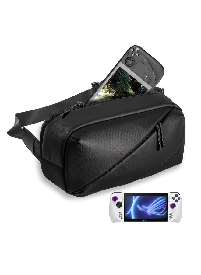 Portable Storage Case for Steam Deck ASUS ROG Ally Handheld Console and Accessories Lightweight MultiPocket Bag for Travel