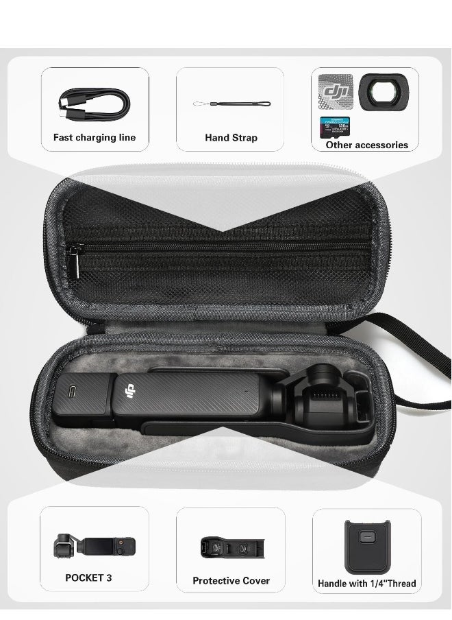 Camera Case for Osmo Pocket 3, Portable Carrying Case Hard EVA Storage Bag for DJI Osmo Pocket 3 Creator Combo Accessories