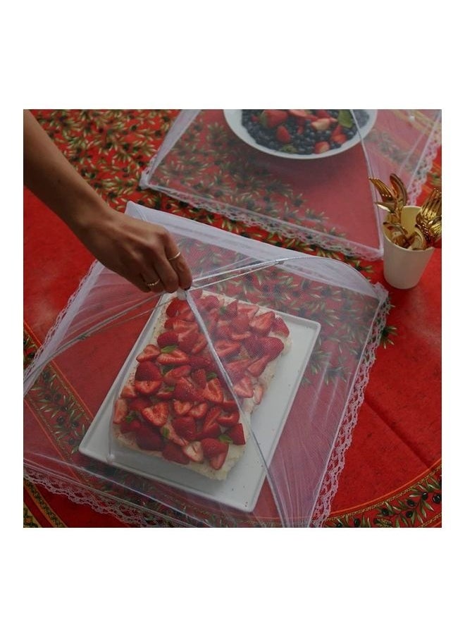 4-Piece Pop-Up Mesh Food Cover Set White 17x17x9inch