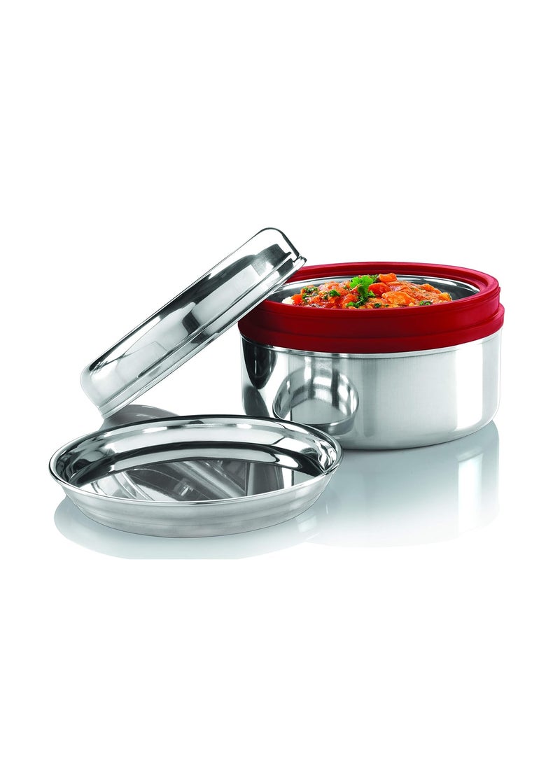 MILTON Supreme Big Single Container Snacks Box, (KT-067 Steel Plain) Color May Vary