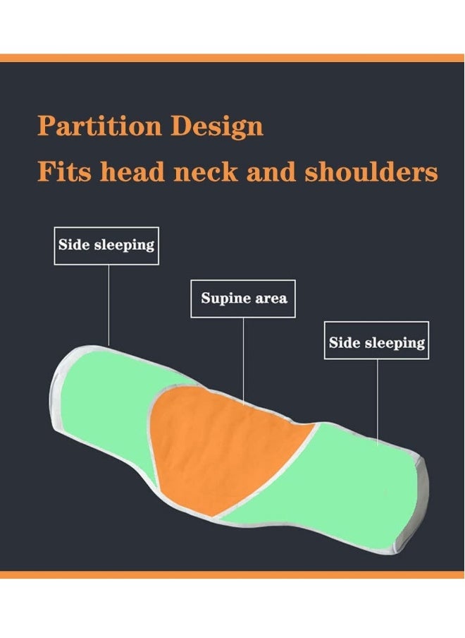 Cervical Neck Pillow for Pain Relief Sleeping, Neck roll Pillow Memory Foam for Stiff Neck Pain Relief ，Travel Bolster Pillow for Bed for Side Sleepers Back Sleeper (White)