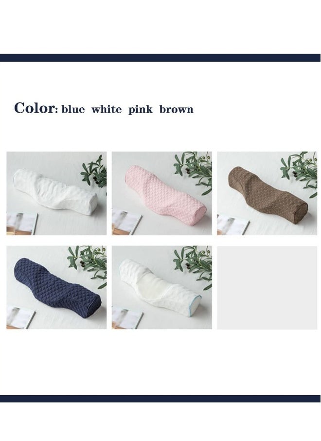 Cervical Neck Pillow for Pain Relief Sleeping, Neck roll Pillow Memory Foam for Stiff Neck Pain Relief ，Travel Bolster Pillow for Bed for Side Sleepers Back Sleeper (White)