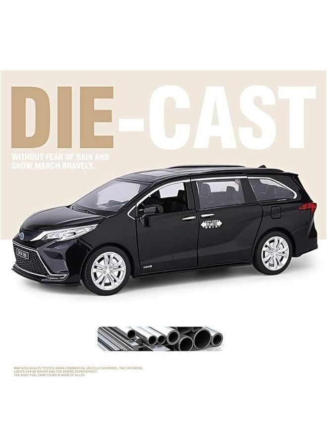 Toy car Model 1:24 for Toyota Sienna Granvia MPV Van Alloy Model Car Toy Diecasts Sound and Light Car Toys for Children (Color : G7)