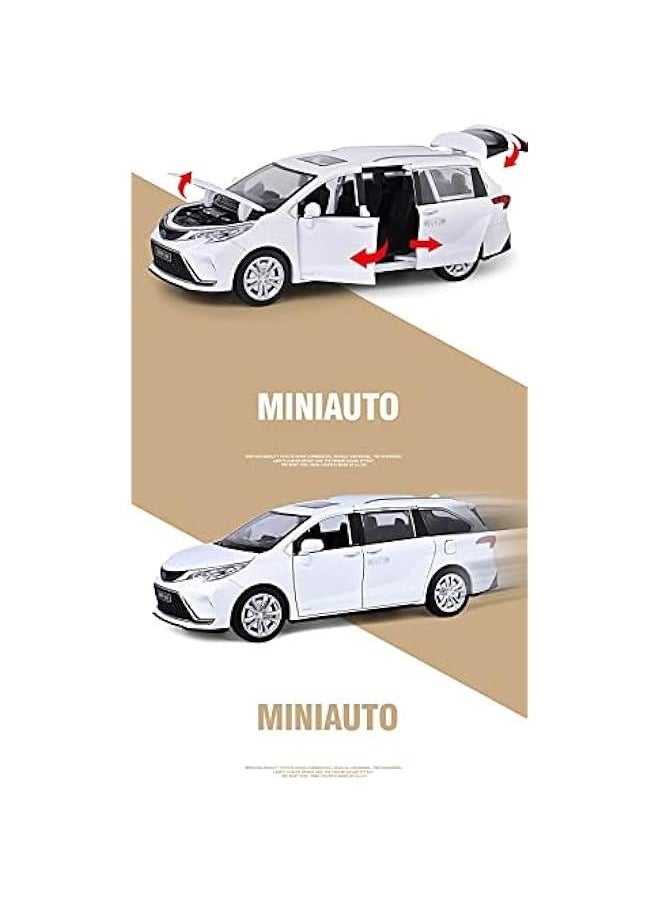 Toy car Model 1:24 for Toyota Sienna Granvia MPV Van Alloy Model Car Toy Diecasts Sound and Light Car Toys for Children (Color : G7)
