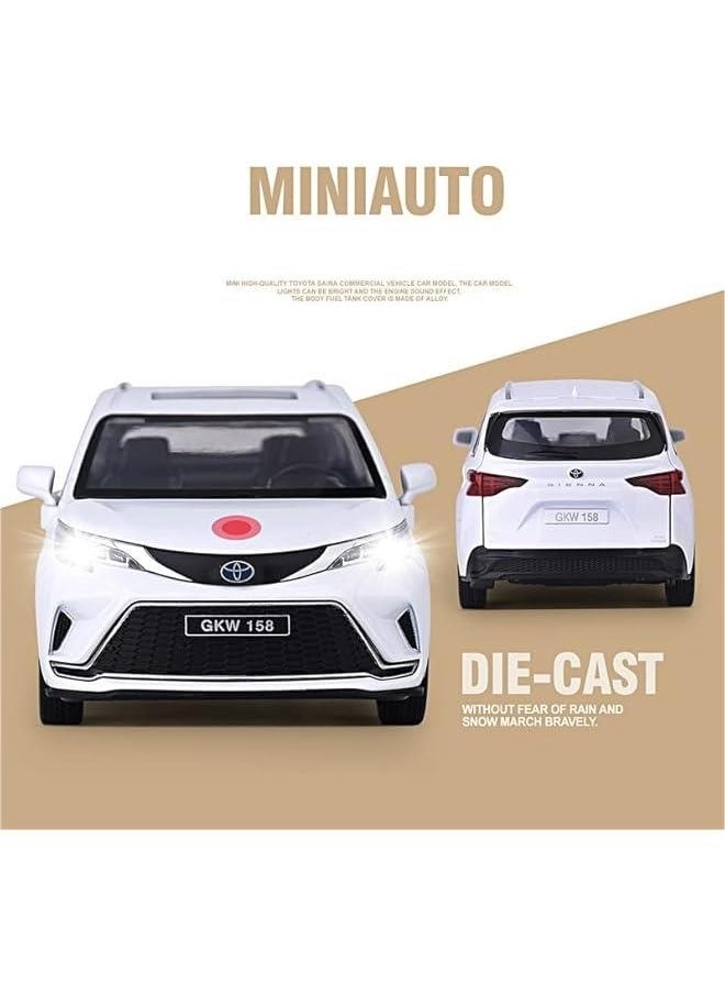 Toy car Model 1:24 for Toyota Sienna Granvia MPV Van Alloy Model Car Toy Diecasts Sound and Light Car Toys for Children (Color : G7)