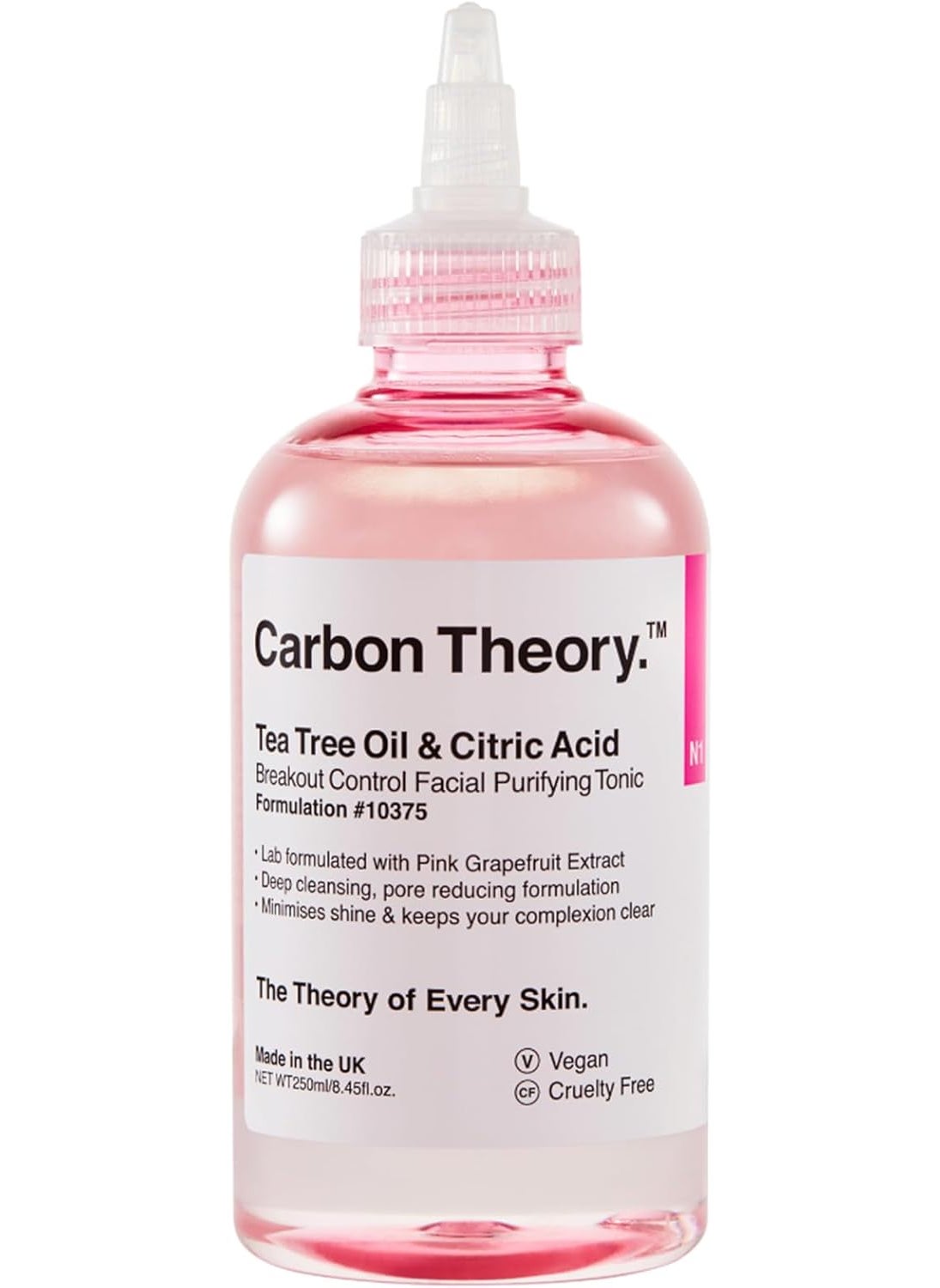 Carbon Theory  Tea Tree Oil  Citric Facial Tonic  with Pink Grapefruit  250ml