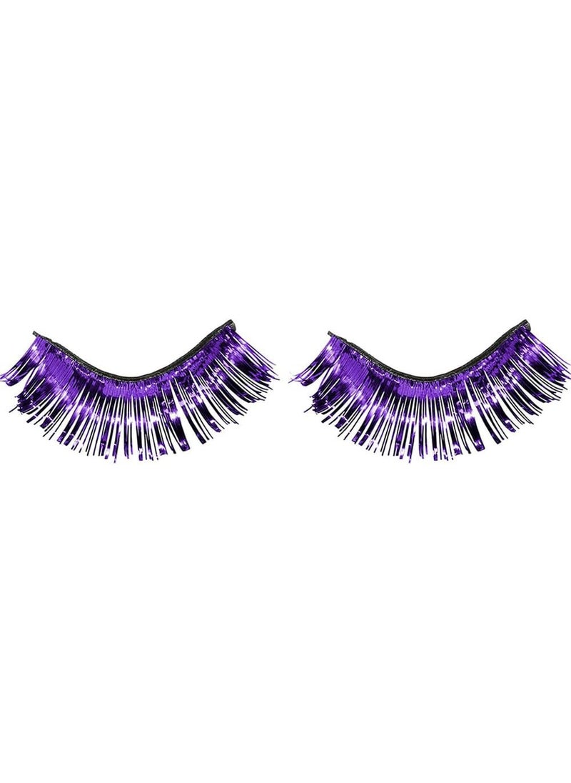 Purple Tinsel Eyelashes - 1 Pair (1/2