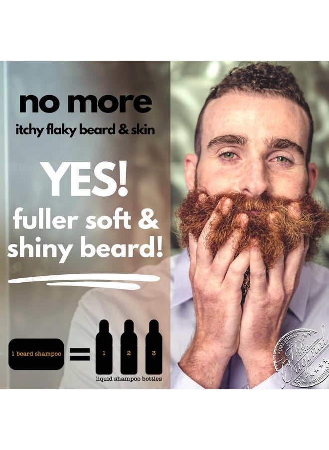 Professor Fuzzworthy’s Beard Shampoo Bar for Extra Soft Healthy Beard - Tames Beard with Beer & Rhassoul Clay - All Natural Ingredients - Australia, 4.2 oz