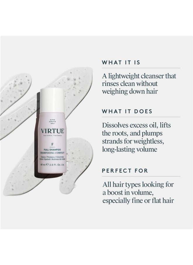 VIRTUE Full Sulfate Free Volumizing Shampoo Thickens Hair, Safe for All Hair Types, Color Safe
