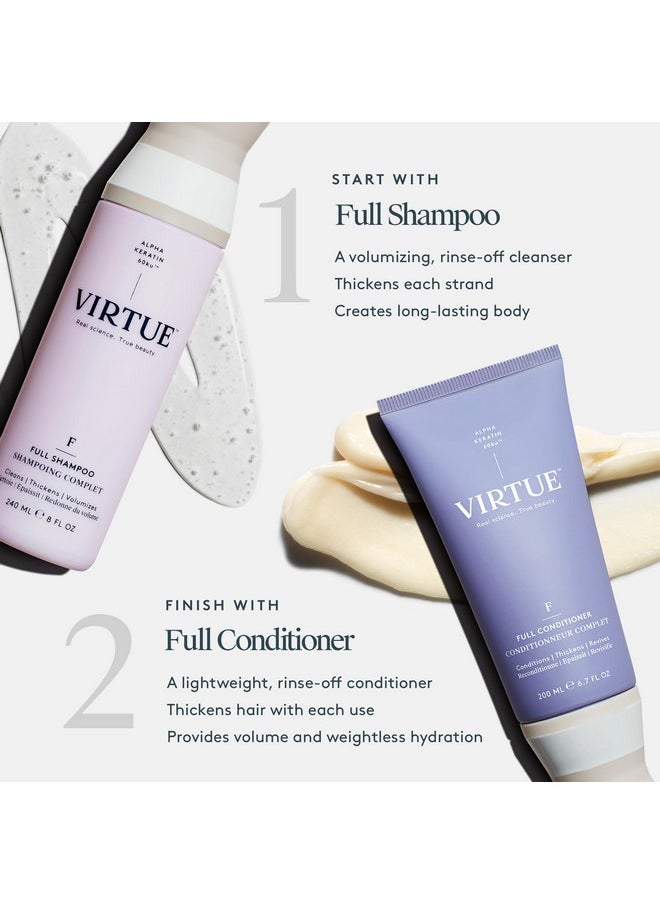 VIRTUE Full Sulfate Free Volumizing Shampoo Thickens Hair, Safe for All Hair Types, Color Safe