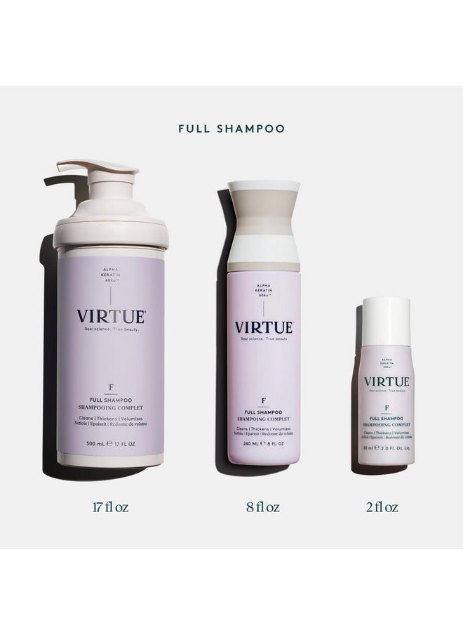 VIRTUE Full Sulfate Free Volumizing Shampoo Thickens Hair, Safe for All Hair Types, Color Safe