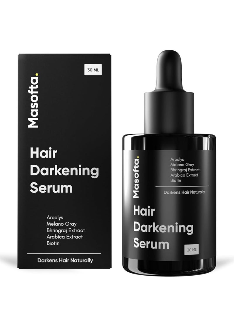 anti grey hair darkening serum 30ml with arcolys melano gray biotin bhringraj reduces greying promotes shiny hair for men and women