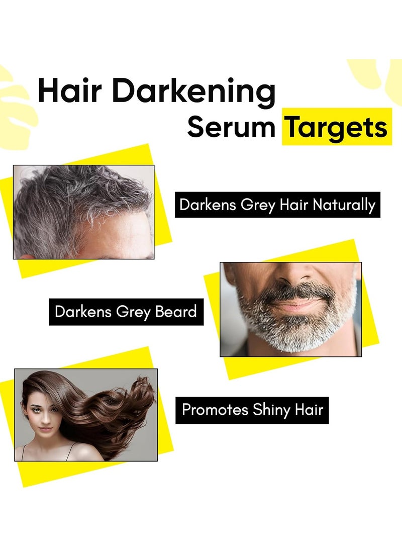 anti grey hair darkening serum 30ml with arcolys melano gray biotin bhringraj reduces greying promotes shiny hair for men and women