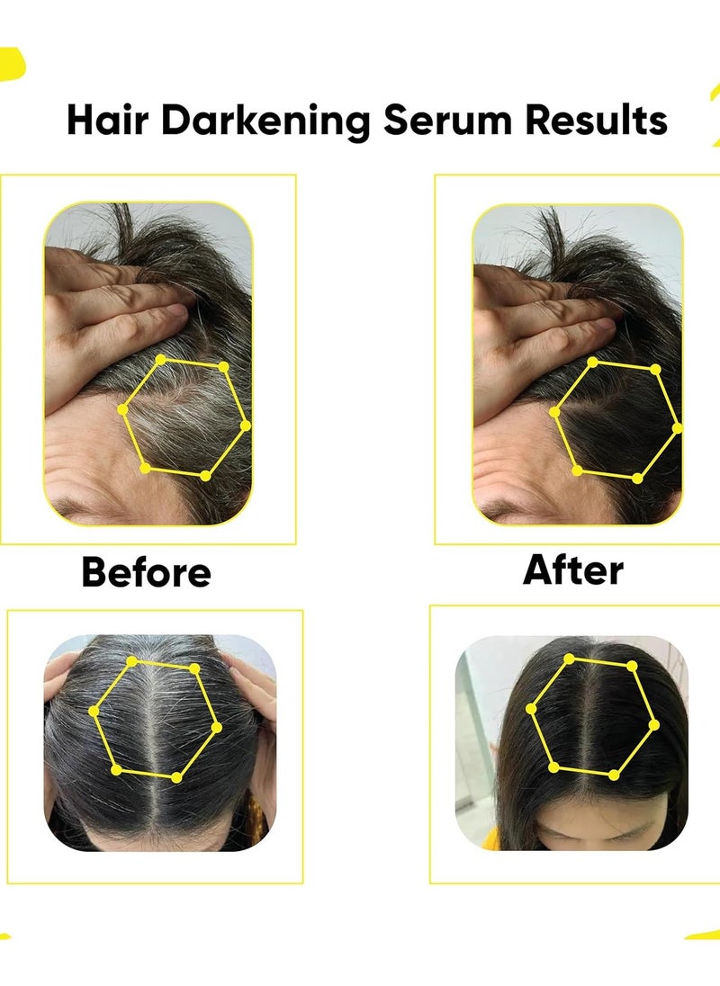 anti grey hair darkening serum 30ml with arcolys melano gray biotin bhringraj reduces greying promotes shiny hair for men and women