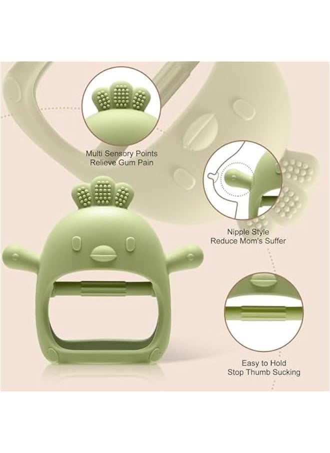Baby Sensory Teething Ring + Baby Teething Mitten for 0-6 6-12 Months