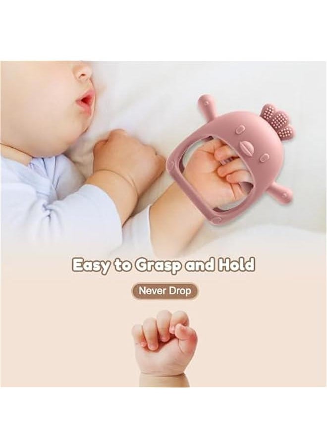 Baby Sensory Teething Ring + Baby Teething Mitten for 0-6 6-12 Months