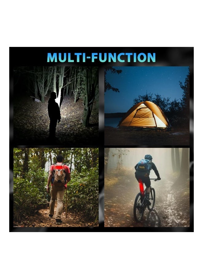 5000 Lumen Bright USB Rechrageable Bike Light Set, Powerful Bicycle Headlight and Back, 4 Light Modes, Waterproof Bike Lights for Night Riding, Easy to Install for Road Mountain Cycling