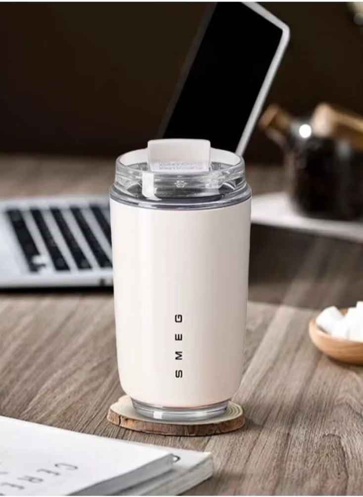 Smeg Mug, 240ml Insulated Stainless Steel Coffee mug, Off White.