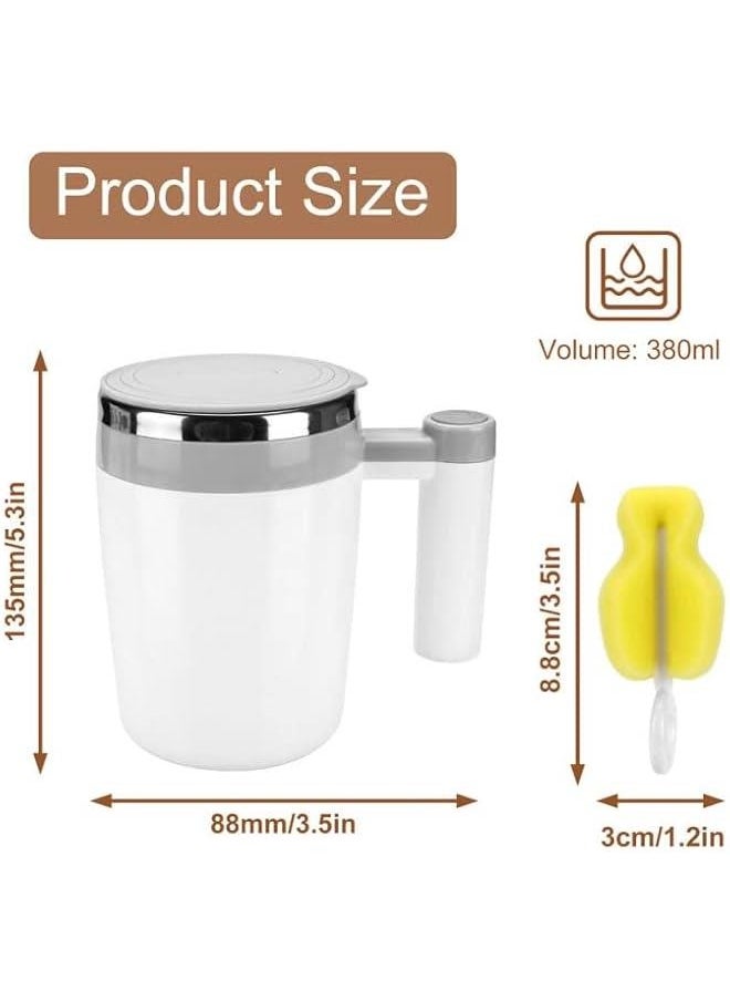 Self Stirring Mug Coffee Cup, Rechargeable Automatic Magnetic Stirring Coffee Mug with Cup Brush  Lid, Auto Self Mixing Stainless Steel Cup For Coffee, Milk, Cocoa and Other Beverages
