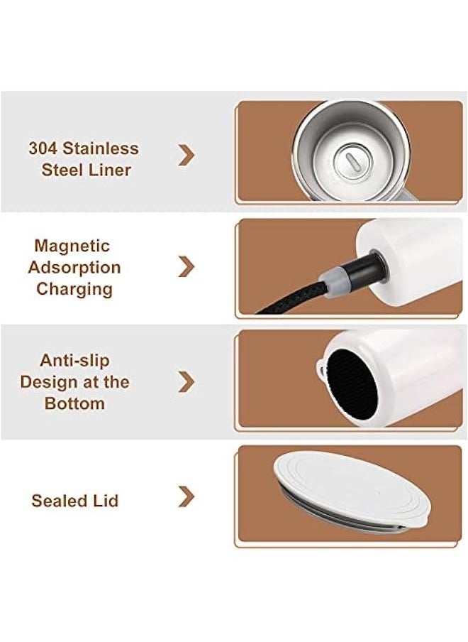 Self Stirring Mug Coffee Cup, Rechargeable Automatic Magnetic Stirring Coffee Mug with Cup Brush  Lid, Auto Self Mixing Stainless Steel Cup For Coffee, Milk, Cocoa and Other Beverages