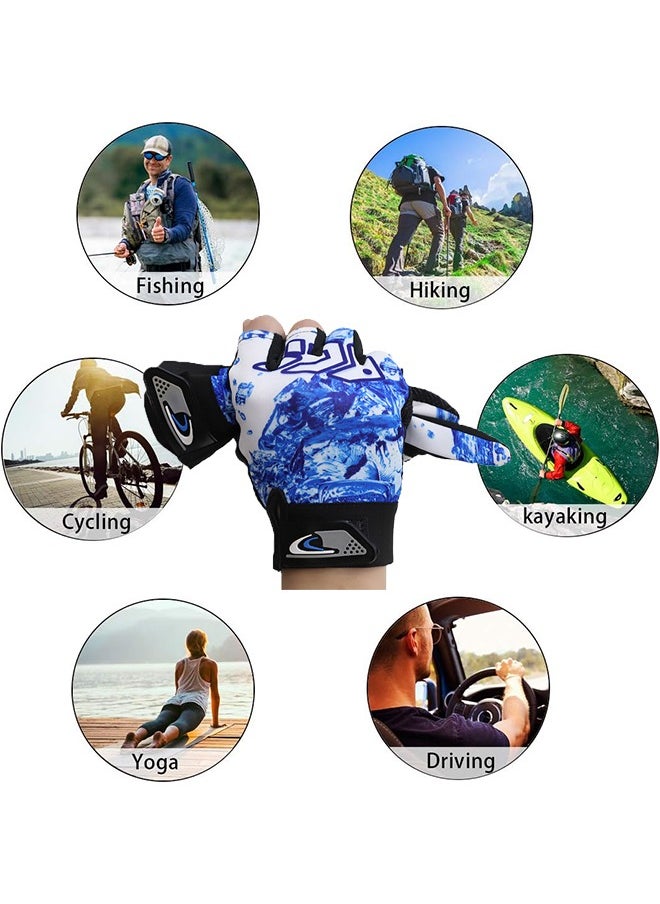 UV Fishing Gloves Fingerless Sun Protection Men Women UPF50+ SPF for Fishing Kayaking Paddling Hiking Sailing Rowing Driving Canoeing Glove