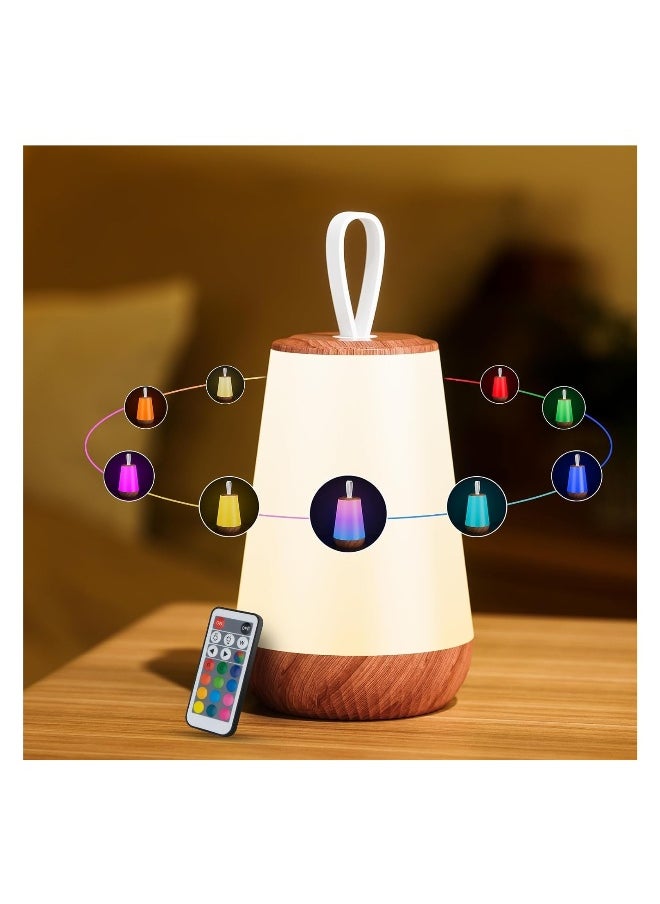 Rechargeable Dimmable Night Light Touch Lamp - Versatile Hanging Table Lamp With Remote, Warm White And Color Changing Modes,  For Kids And Adults