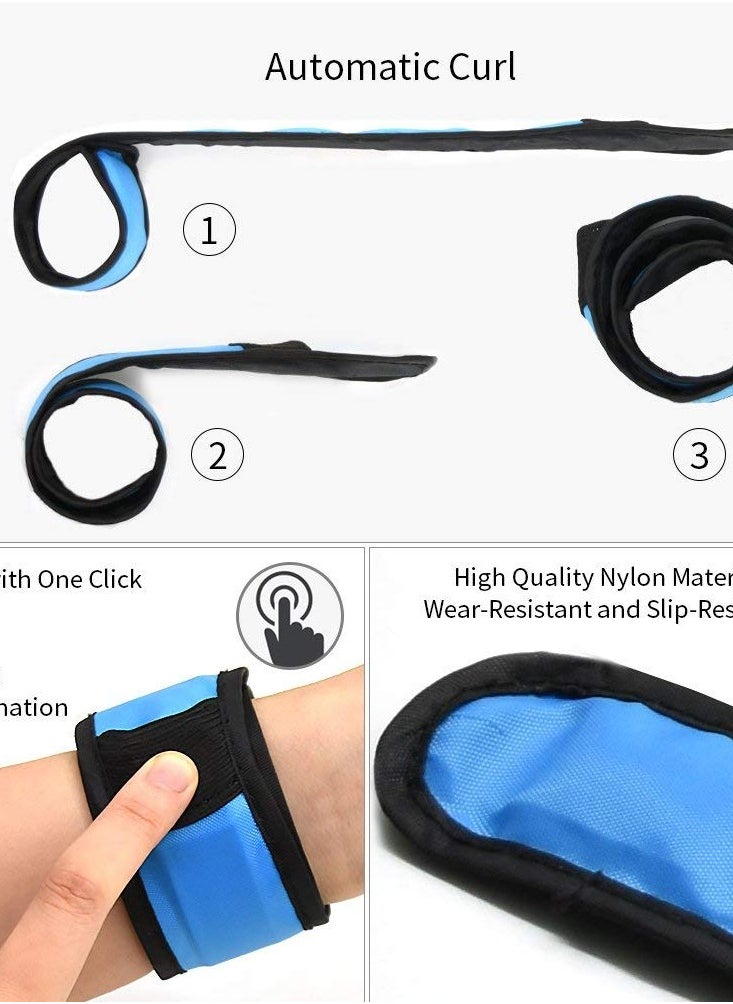 Set of 6 LED Light-Up Safety Bracelets for Night Running, Cycling, and Walking - Reflective Wristbands for Enhanced Visibility and Safety During Outdoor Activities.