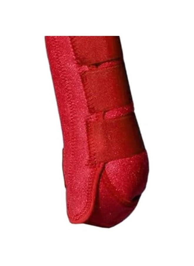 4Pcs Horse Boots Leg Protectors Adjustable Comfortable Neoprene Reusable Breathable Horse Protectors Equipment Set, red, S
