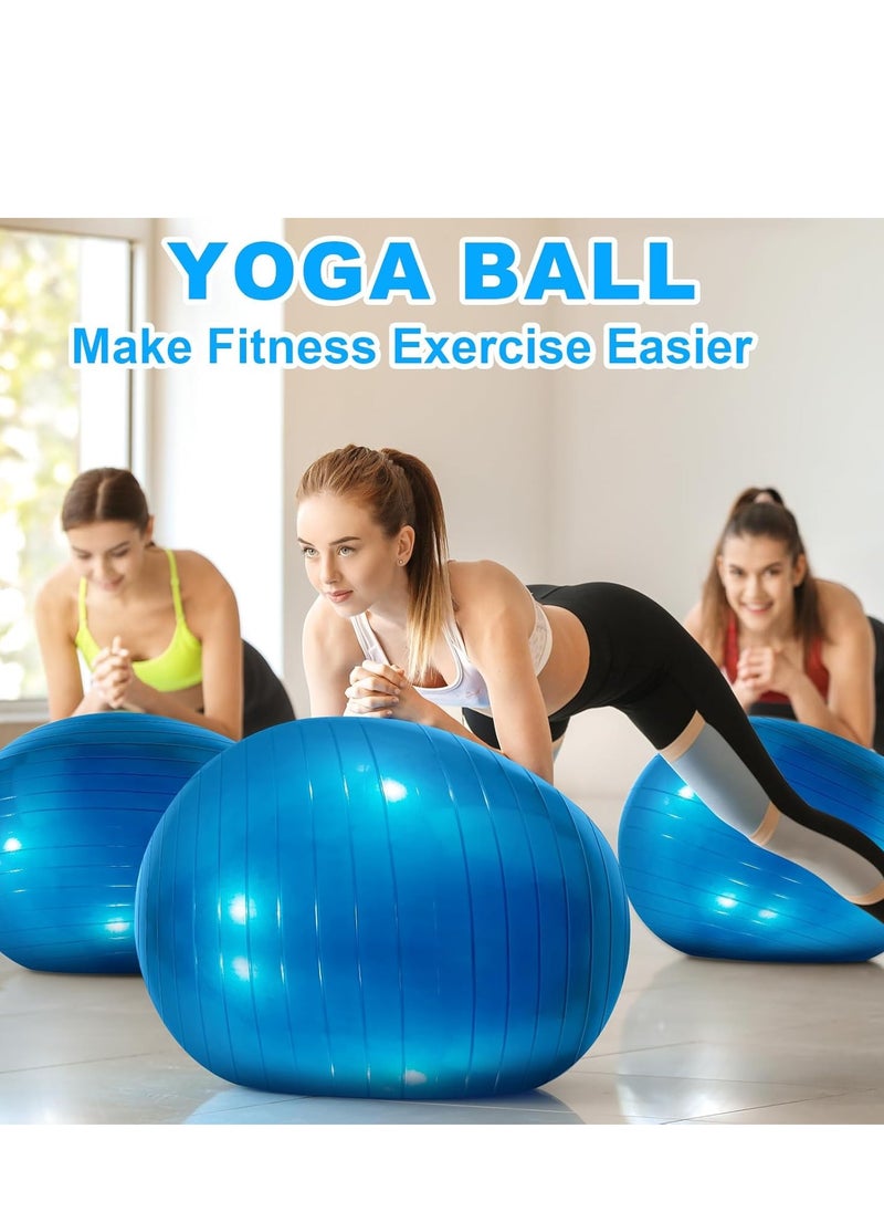 Yoga Gym Swiss Ball,Exercise Ball PVC Stability Balance Yoga Ball Chair Quick Pump for Physical Workout Pregnancy Home Office Gym Equipment