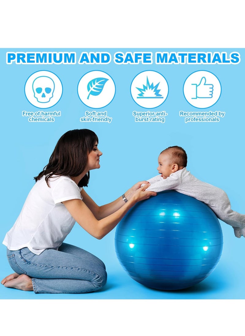 Yoga Gym Swiss Ball,Exercise Ball PVC Stability Balance Yoga Ball Chair Quick Pump for Physical Workout Pregnancy Home Office Gym Equipment