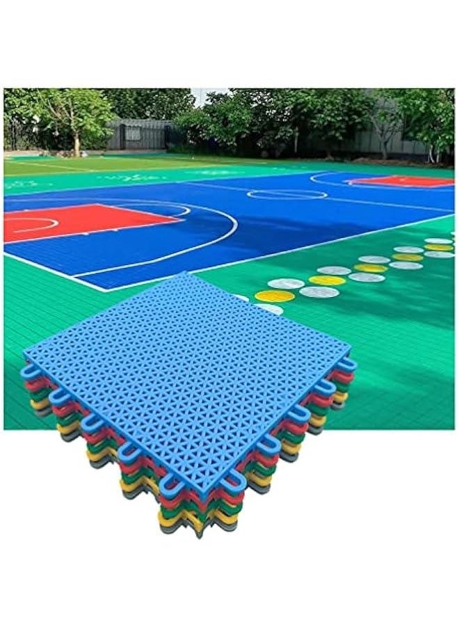 25CM Modular Interlocking Floor Tiles, Outdoor Basketball Court Badminton Court Weatherproof Stitching Sports Mat