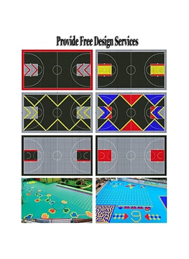 25CM Modular Interlocking Floor Tiles, Outdoor Basketball Court Badminton Court Weatherproof Stitching Sports Mat