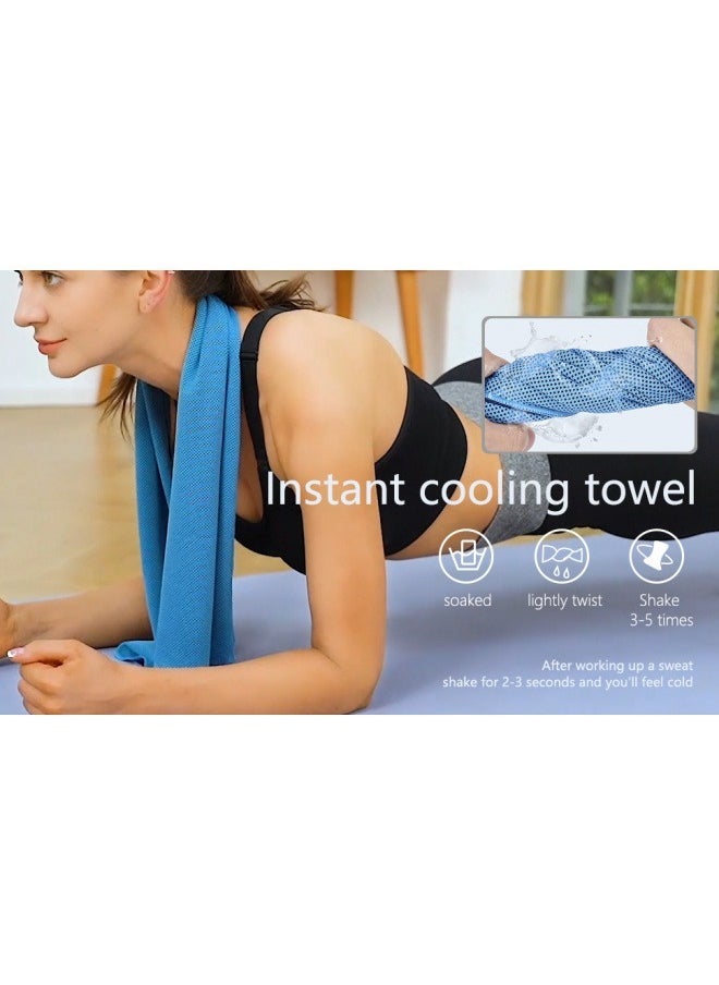 4PCS Cool Printed Ice Cream Towels, Soft And Breathable Sports Fitness Yoga Camping Running Fitness Strong Sweat Absorption Outdoor Quick Drying Cooling Sports Towels (30 * 100cm)
