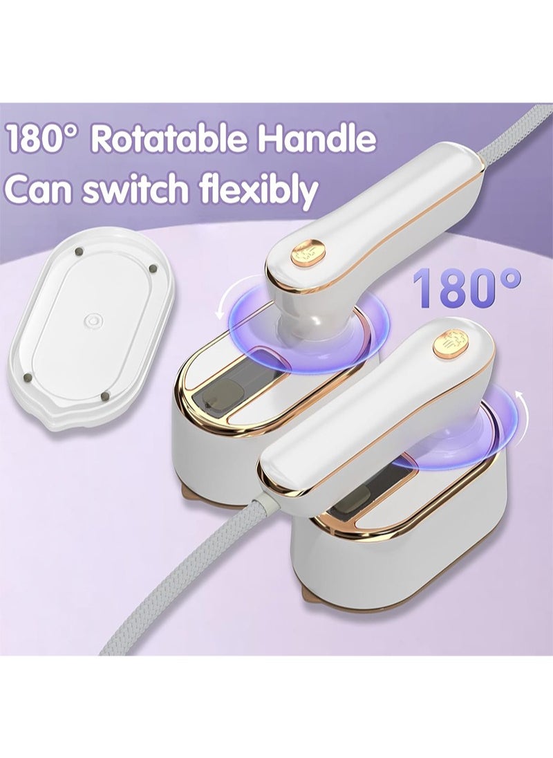 Travel Steamer Iron for Clothes Mini - Portable Clothes Steamer Small Size Iron Steamer College Dorm Home Essentials for Clothes(White)