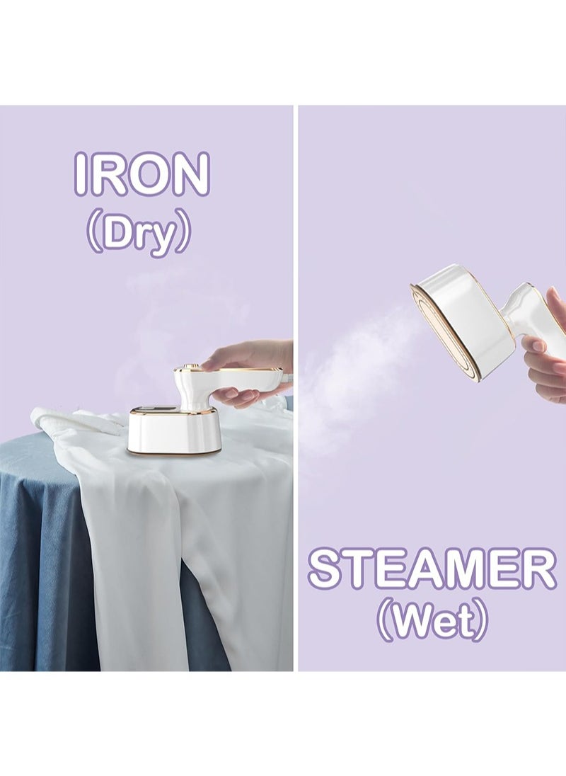 Travel Steamer Iron for Clothes Mini - Portable Clothes Steamer Small Size Iron Steamer College Dorm Home Essentials for Clothes(White)
