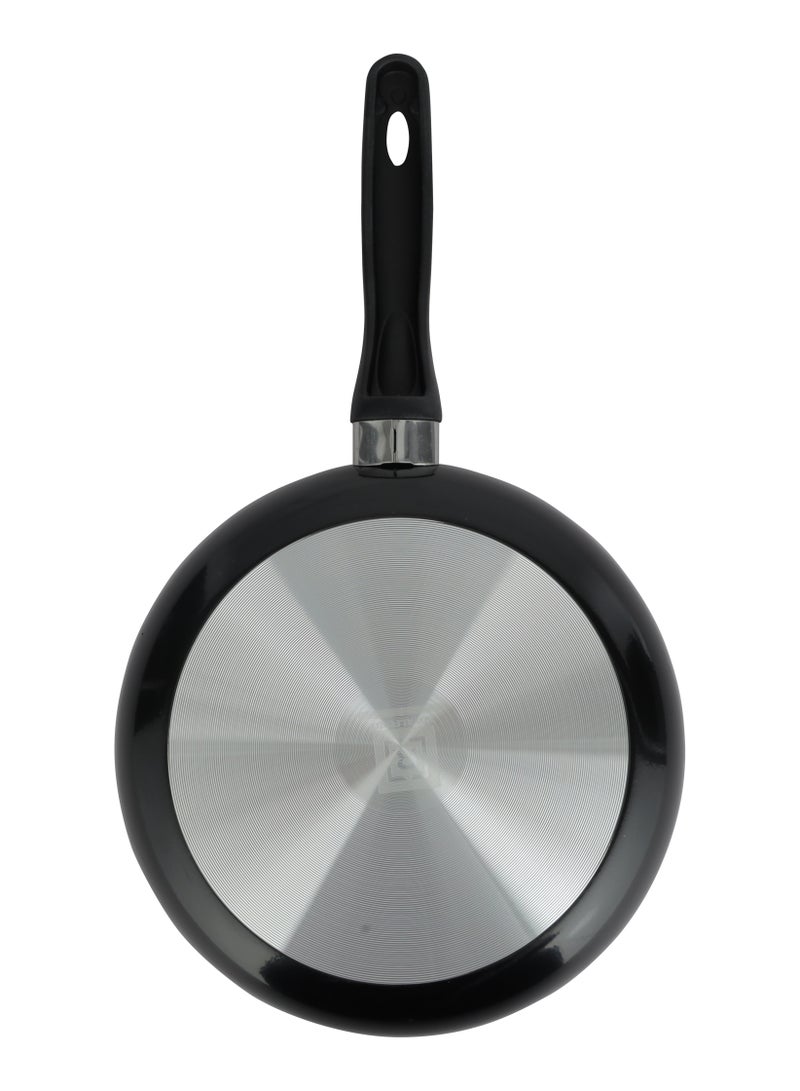 28 CM Aluminum Fry Pan- RF11668| Strong Aluminum Body With Non-Stick Coating And Bakelite Handle| Heat Resistant Exterior, Compatible With Hot Plate, Halogen, Ceramic And Gas Stovetops Black 28 CM