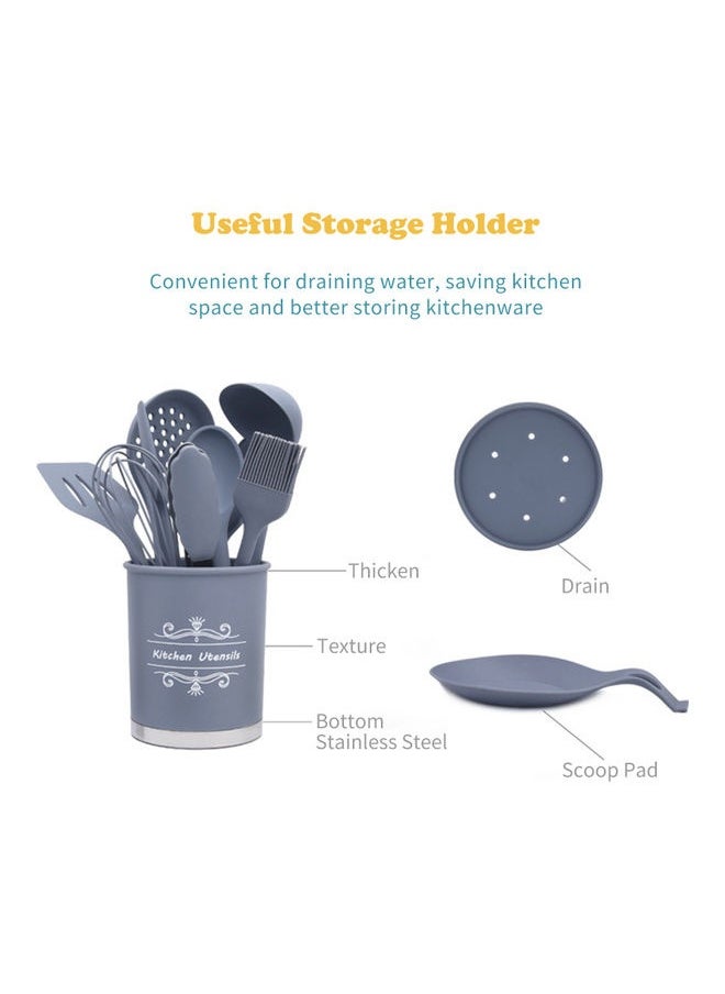 11-Piece Cooking Kitchen Utensil Set Gray