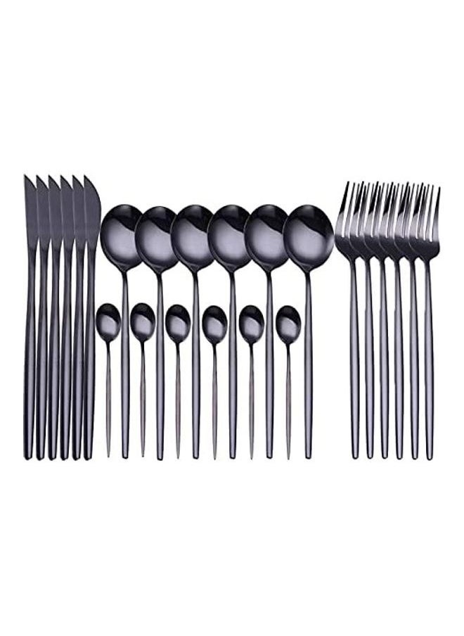 24-Piece Cutlery Set Black