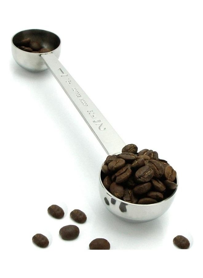 2-In-1 Stainless Steel Coffee Scoop  Spoon Silver