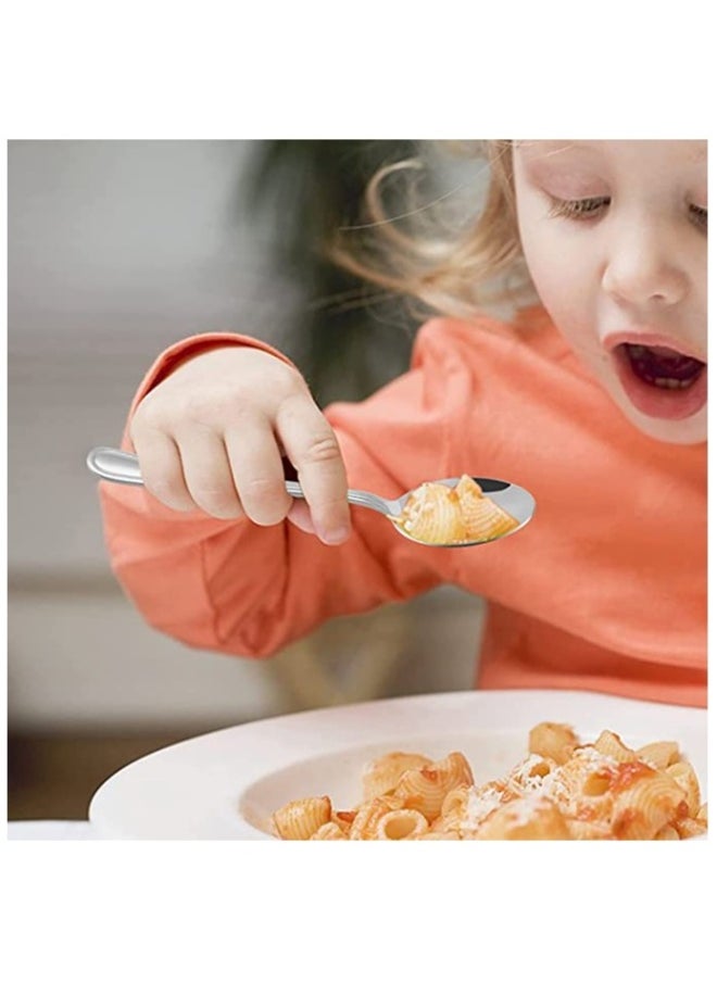 Children Silverware Set 10 Pieces Kids Forks and Spoons Silverware Set Stainless Steel Toddler Utensils Flatware Set Child Cutlery Set for Home Preschools Outdoor Dinner Travel Dishwasher Safe