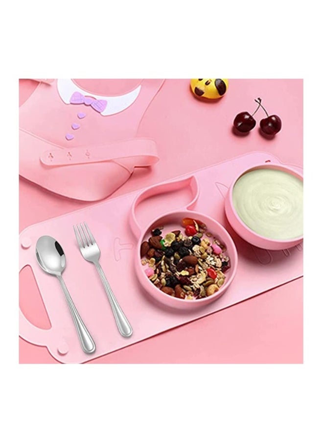 Children Silverware Set 10 Pieces Kids Forks and Spoons Silverware Set Stainless Steel Toddler Utensils Flatware Set Child Cutlery Set for Home Preschools Outdoor Dinner Travel Dishwasher Safe