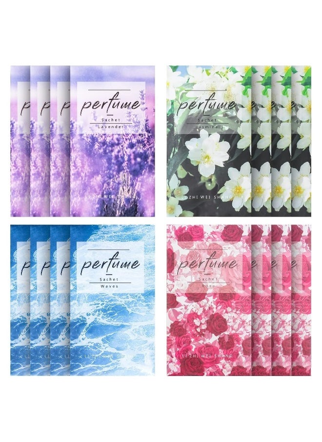 Hanging Closet Deodorizer 16 Pcs Air Freshener Hanging Closet Deodorizer Scented Room Fragrance Aroma Bag Suit for Locker Car Closet Long Lasting Fresh Fruit Flavor Portable Bedroom Car Sachet