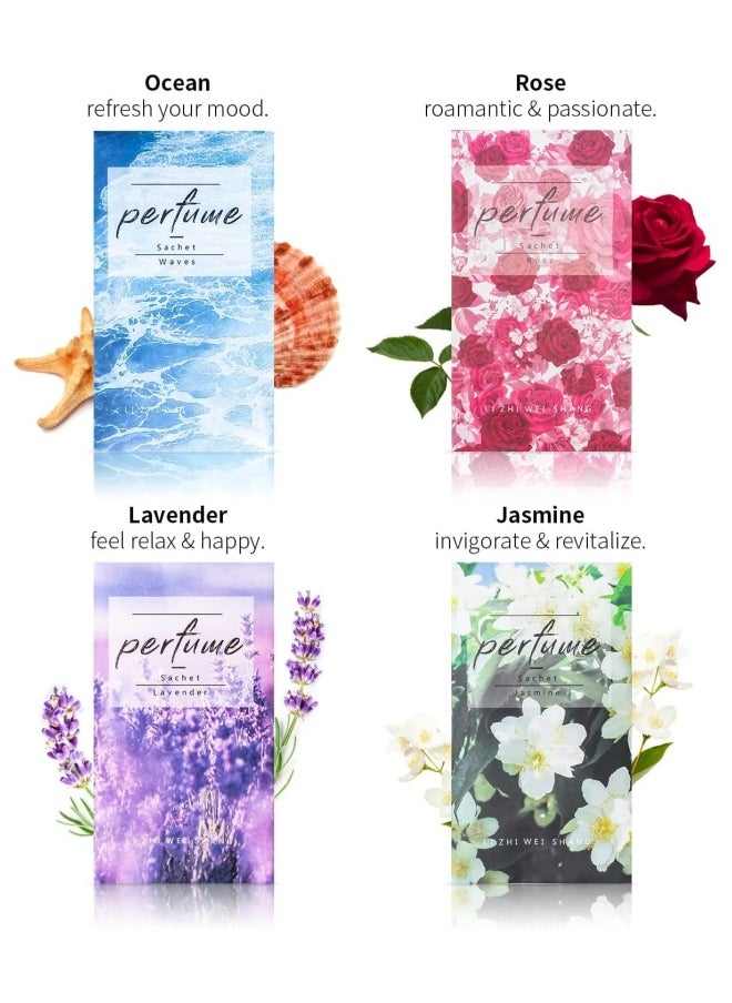 Hanging Closet Deodorizer 16 Pcs Air Freshener Hanging Closet Deodorizer Scented Room Fragrance Aroma Bag Suit for Locker Car Closet Long Lasting Fresh Fruit Flavor Portable Bedroom Car Sachet