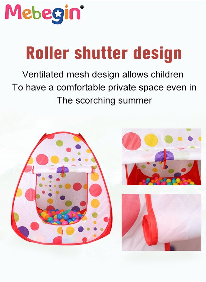 3PCS Kids Ball Pits for Toddlers with Play Tent and Baby Tunnel, Fun Foldable Playhouse with Storage Bag, 3 in 1 Connection Design Between Tent, Crawling Tunnel and Ball Pit, Suitable for Backyards,