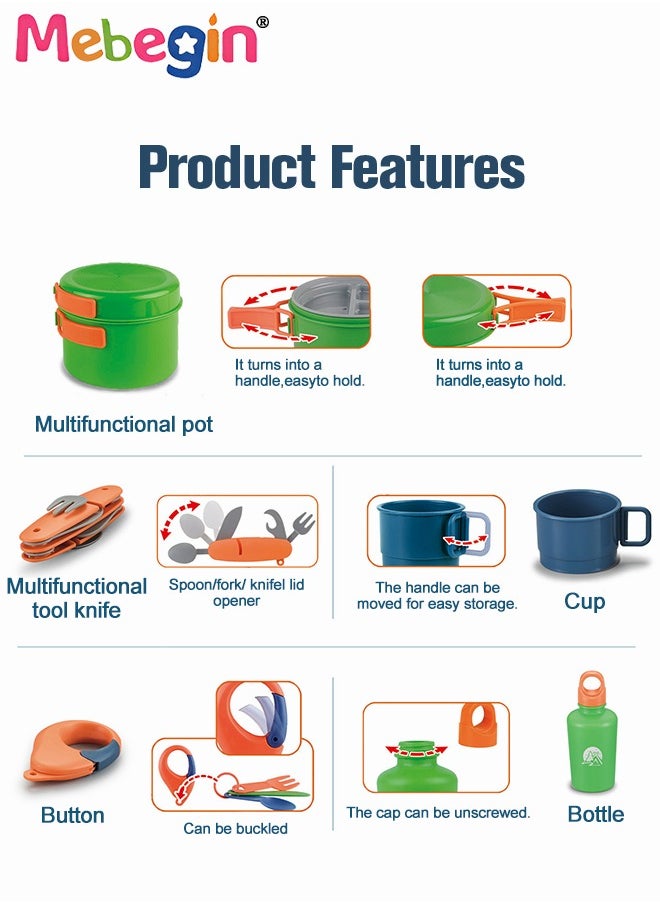 41 Pcs Camping Set Toys with Foldable Tent, Cooking Pots and Other Camping Essentials, Pop Up Play Tent with Camping Gear Tools, Camping Life, Ideal for Children to Use as Mini Play Space