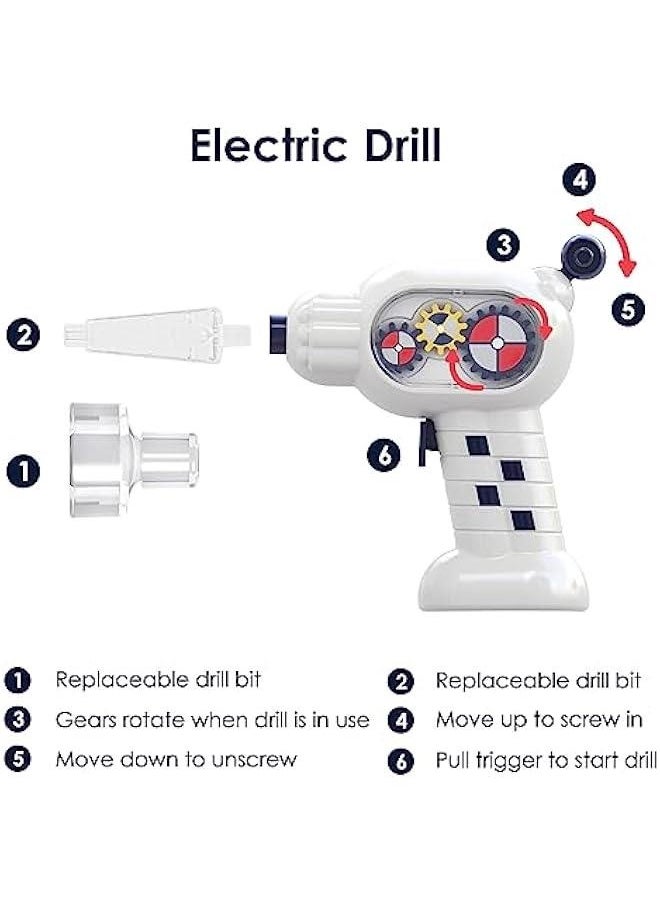 Rocket Space Toys, Kids Spaceship Playset W/Space Shuttle, 2 Astronauts, Educational STEM Take Apart Outer Space Adventure W/Electric Drill, Gift for 3 4 5 6 7 8 Year Old Boy Girl
